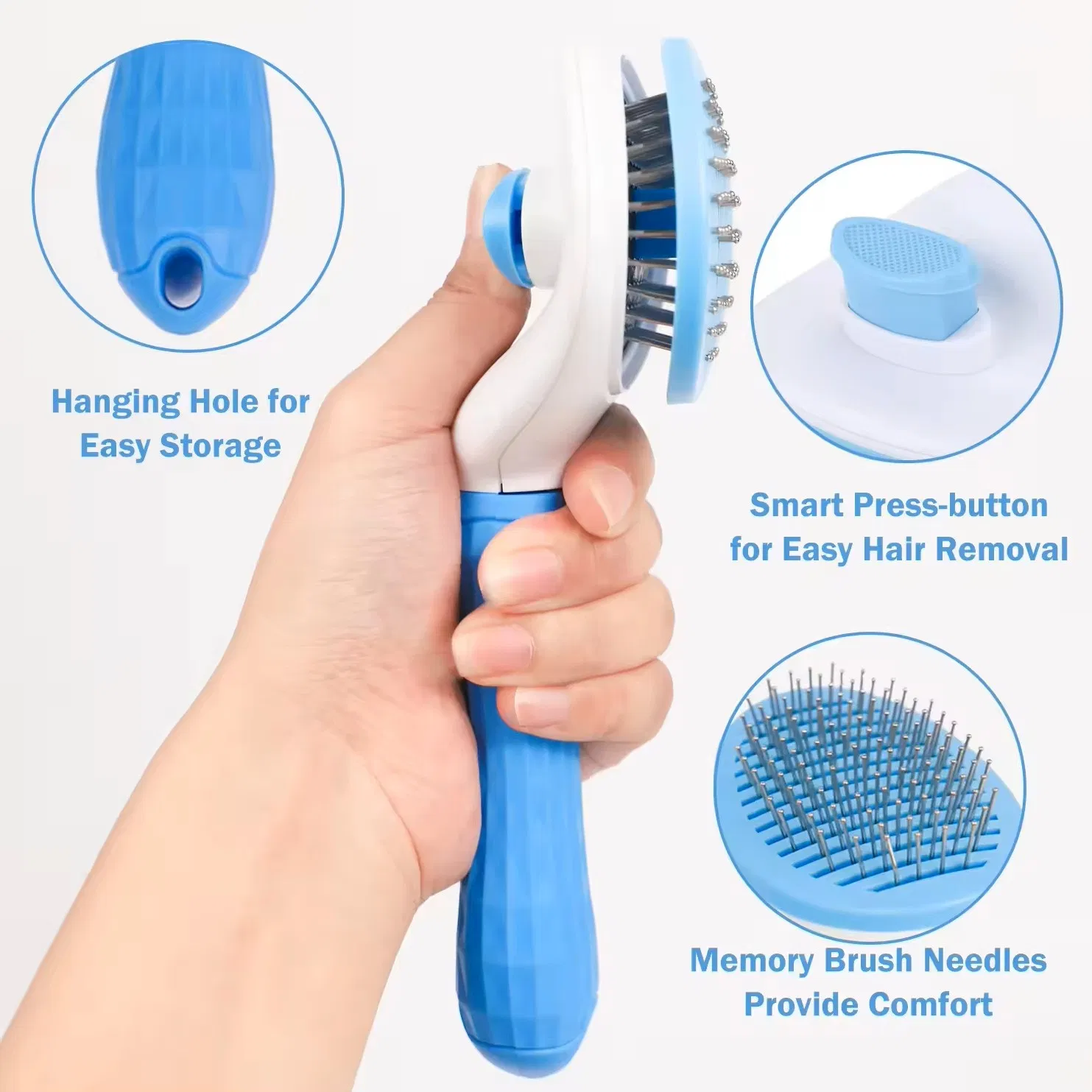 Skin-Friendly Pet Deshedding Brush for Easy Grooming Soft Handle