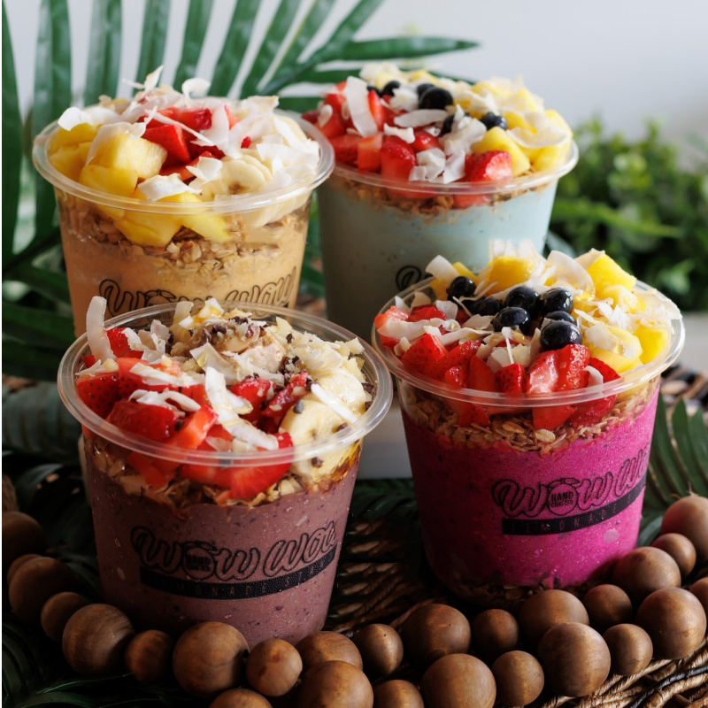 Disposable Pet Clear Plastic Cups Fruit Berry Plastic Acai Bowls Dome Lid