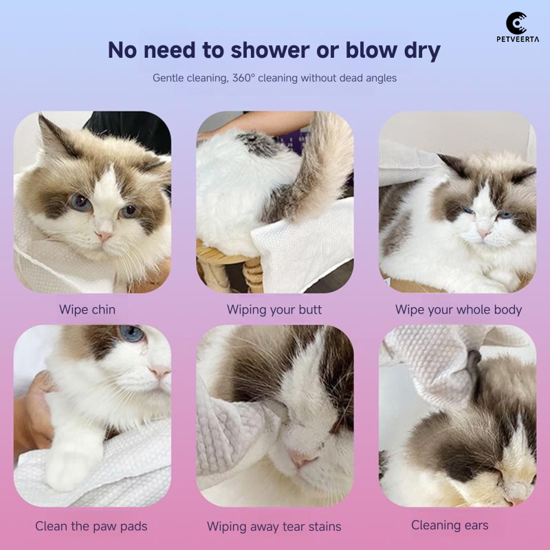 Natural Hydrosol Pet Cleaning Gloves Waterless SPA Grooming for Dogs and Cats