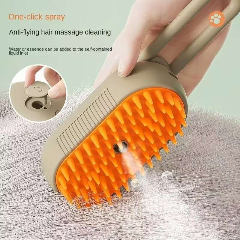 3 in 1 Portable Electric Spray Steam Cat Hair Brush Pet Supplier's Dog and Cat Dematting Tool for Grooming Clean Comb for Cats