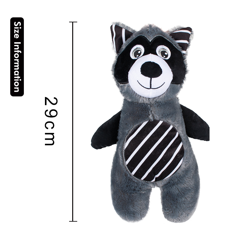 Rena Pet Black and White Animal Squeaker Stuffed Chew Plush Dog Toy