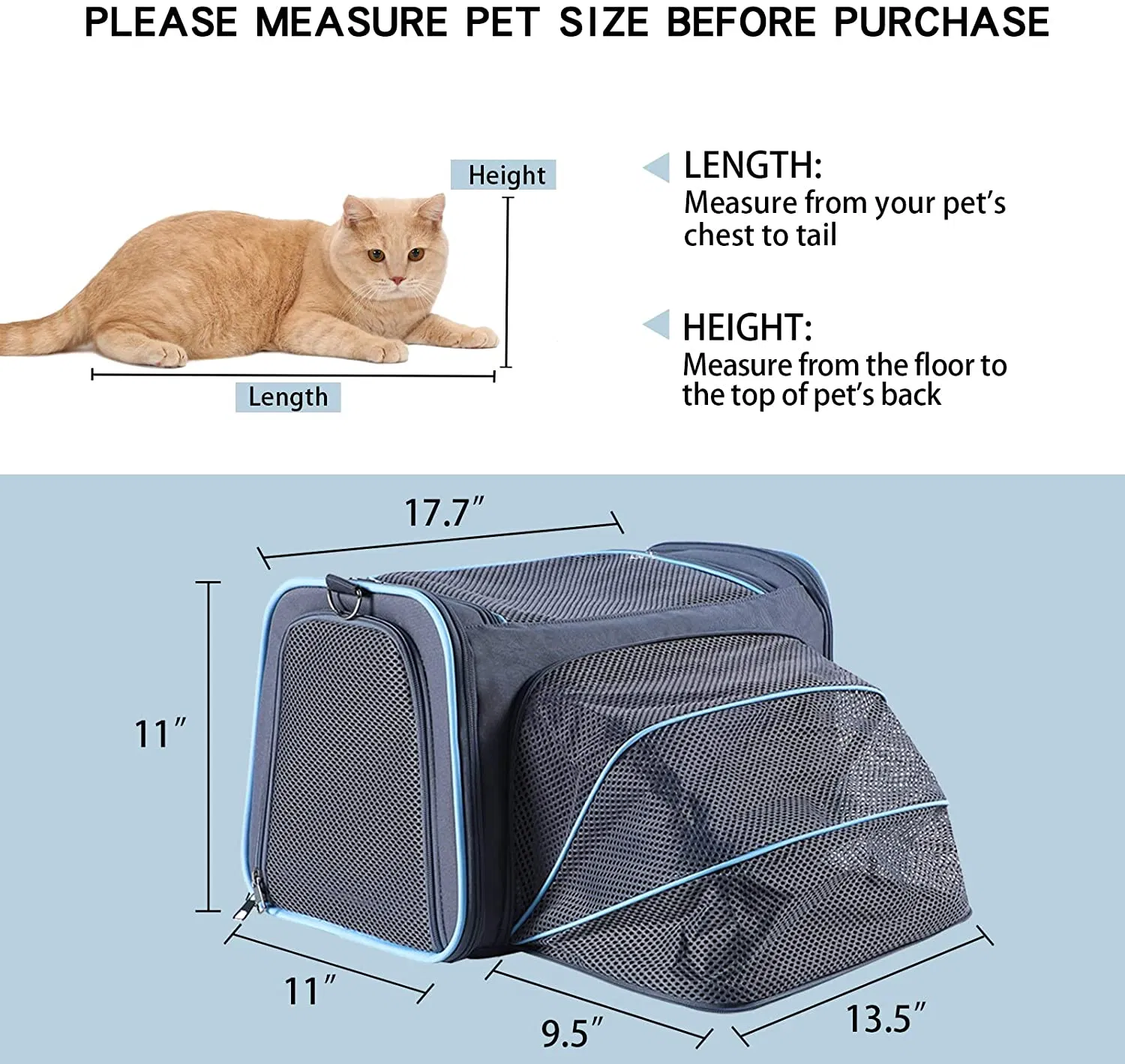 Soft-Sided Portable Pet Travel Washable Carrier