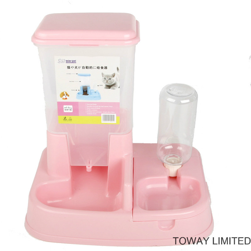 Quality Pet Water Fountain with Automatic Dog Cat Feeder
