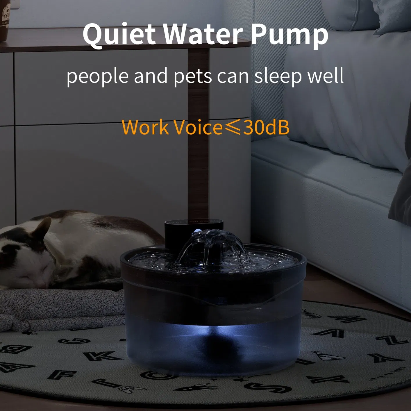 High Quality 2.6L Pet Water Fountain with Filter Wireless Smart Cat Water Fountain Sensor Battery
