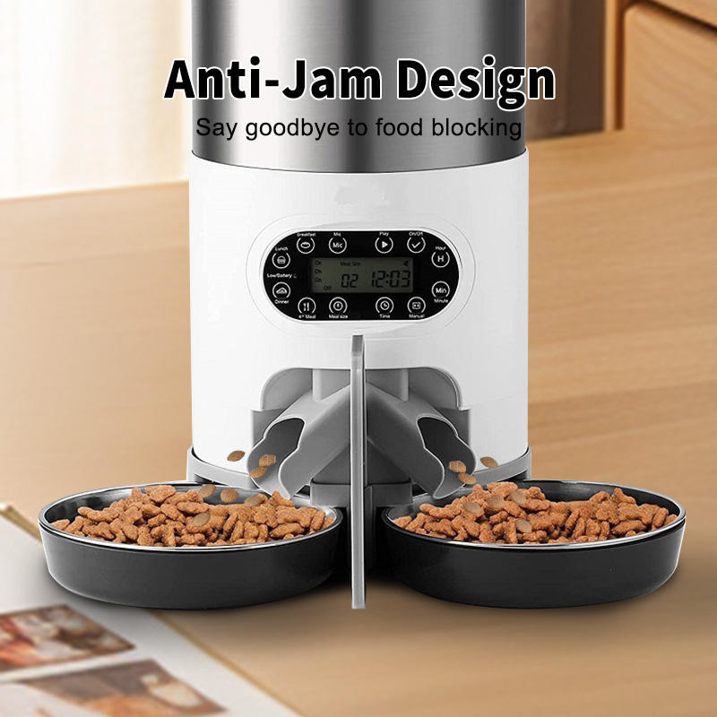 Tuya APP Remote Control Dry Food Timed &amp; Quantified Cat Smart Pet Feeding Automatic Pet Feeder for Dog Stainless Steel Bowl