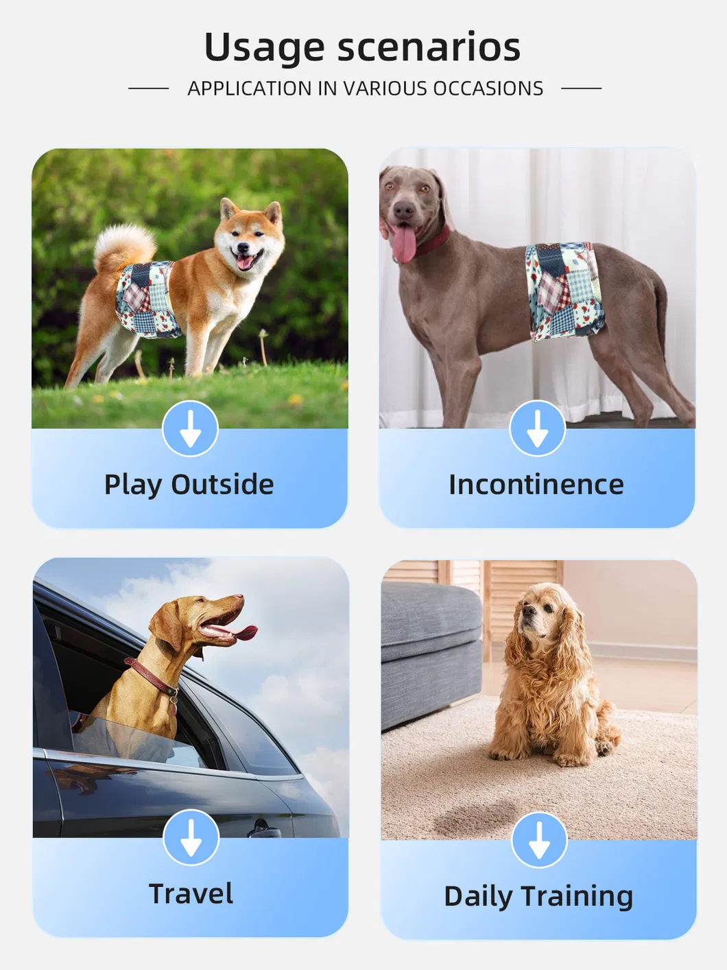 Reusable Washable Male Pet Dog Diaper