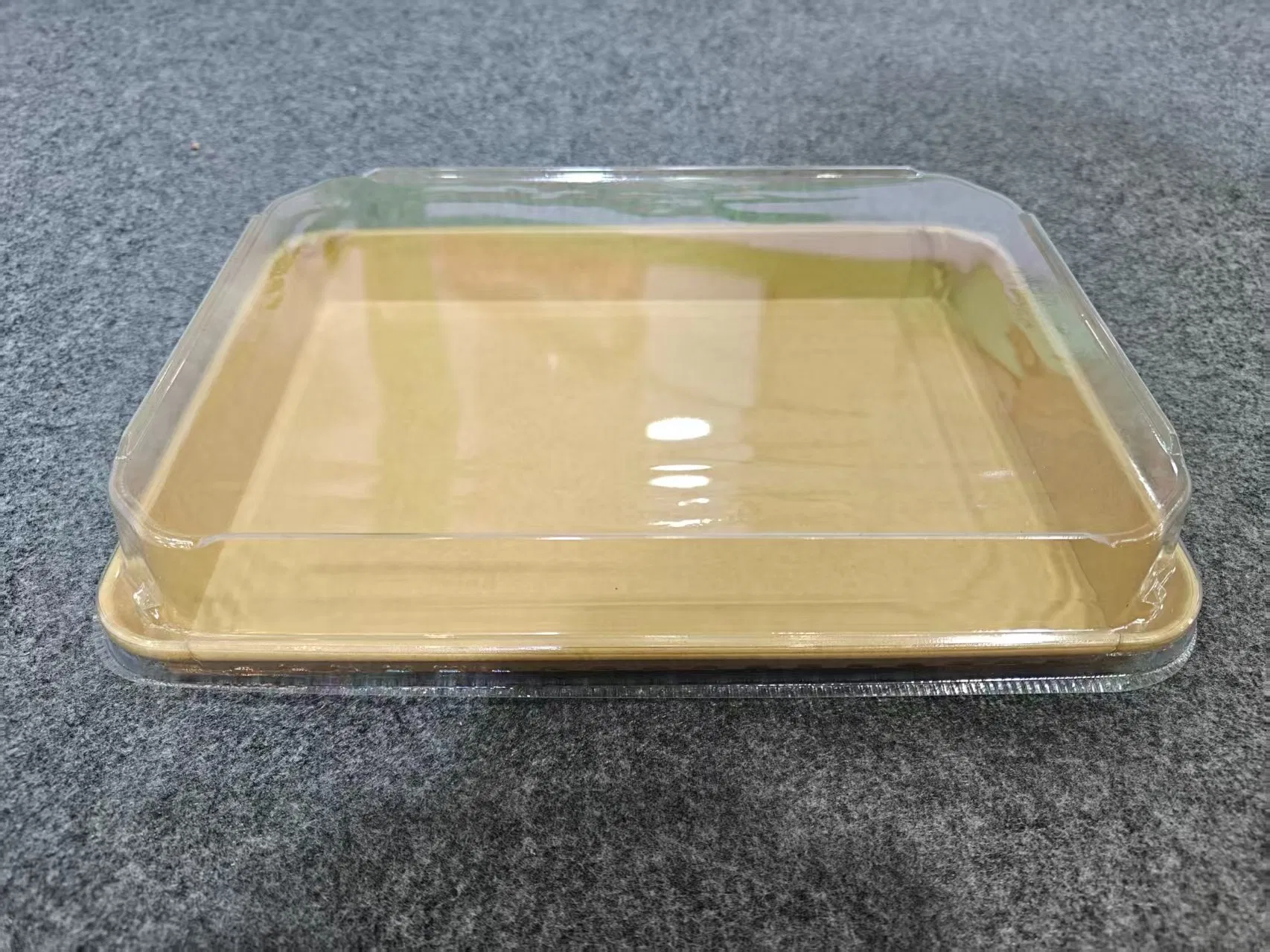 Hot Sale Rectangular Paper Food Bowl with Clear Dome Pet Lid