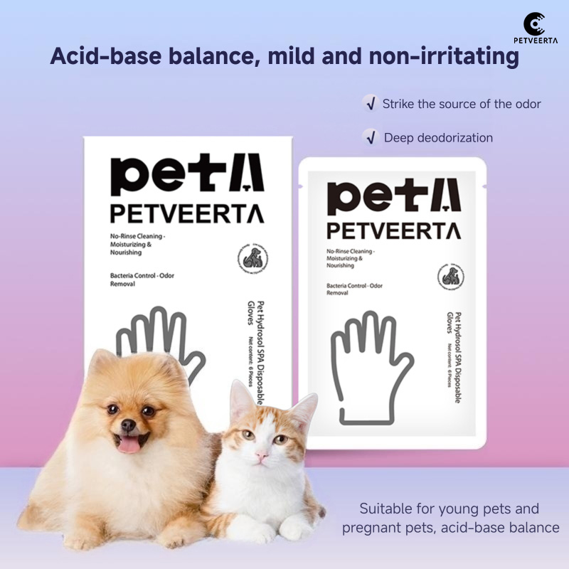 Natural Hydrosol Pet Cleaning Gloves Waterless SPA Grooming for Dogs and Cats