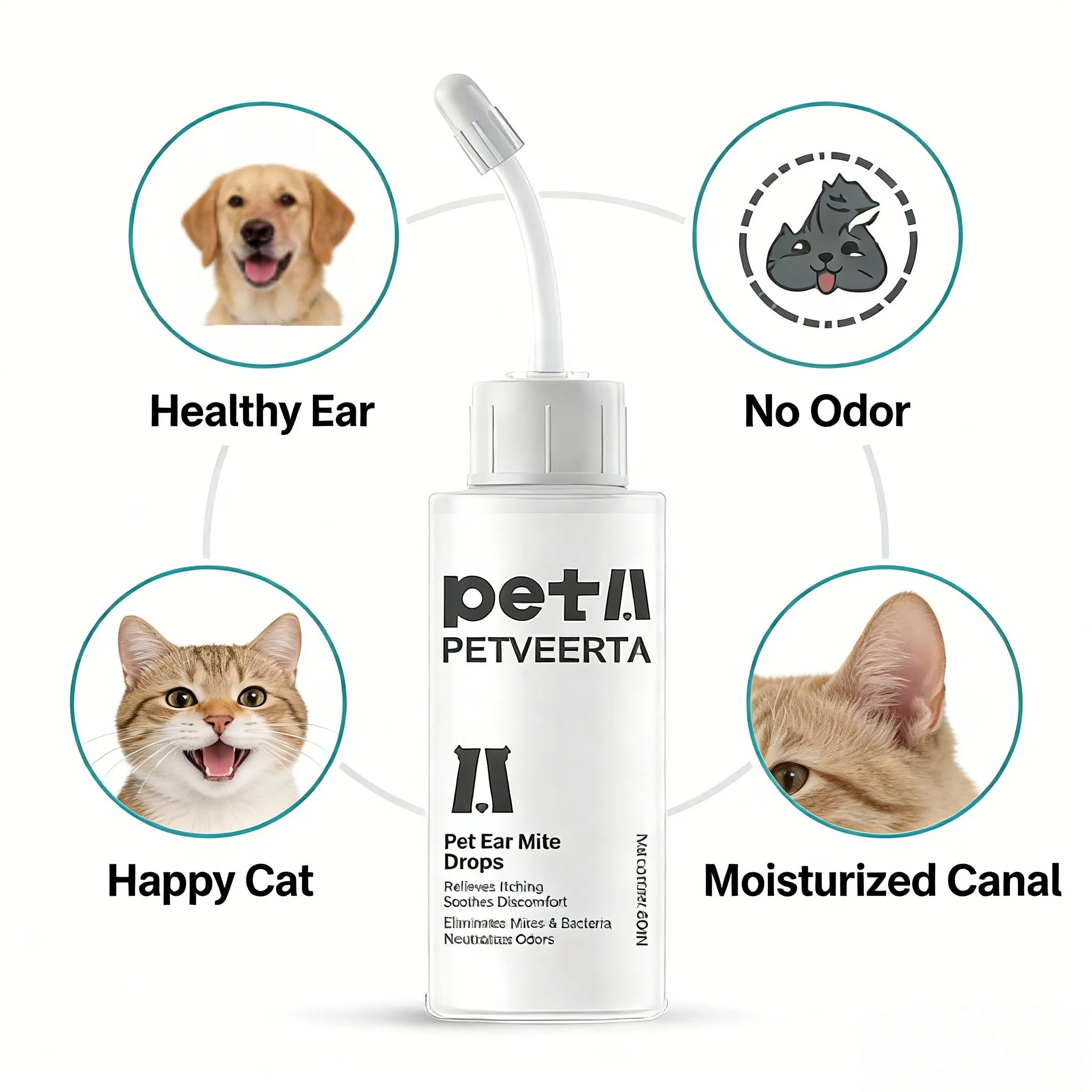 Alcohol Free Gentle Pet Ear Cleaner for Regular Safe Ear Maintenance