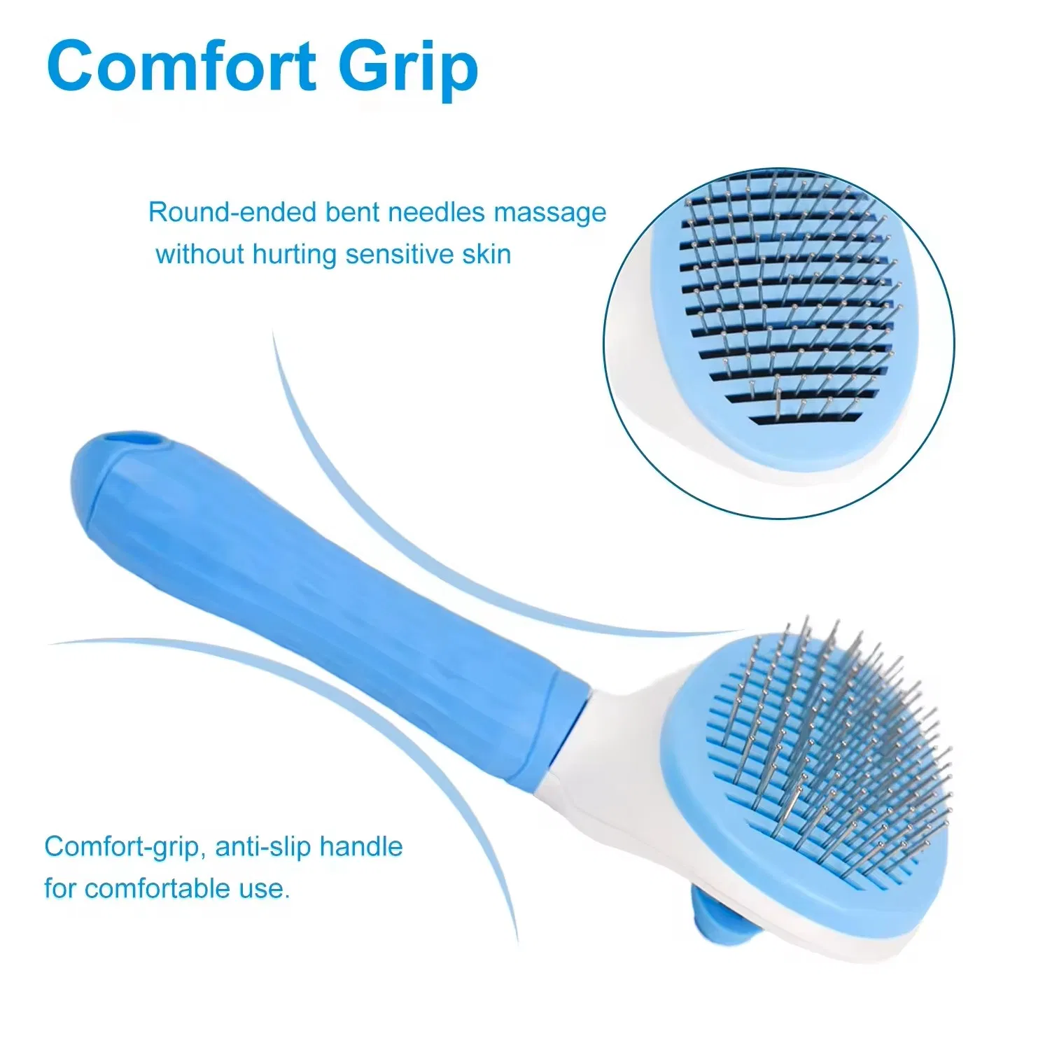 Skin-Friendly Pet Deshedding Brush for Easy Grooming Soft Handle