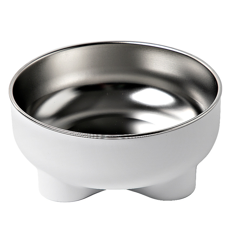 Stainless Steel Tilted Raised Cat Food Bowl Four-Leaf Clover Design Feeder Pet Food Water Bowl for Small Dogs Puppy