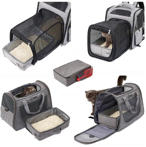 Foldable Oxford Cloth out Portable Litter Box Pet Bag with Cat Poop Box Moving Inside Cat Litter Box Cat Toilet