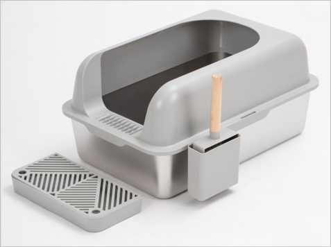 Non-Stick and Anti-Leakage Extra Large Spacious Stainless Steel Cat Litter Box Durable Ordor Control New Style Pet Toliet with Accessories Kitty Litter Box