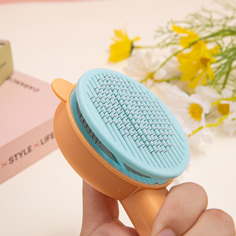 Dogs and Cats Pet Massage Dehairing Comb Cats and Dogs Supplies Self-Cleaning Needle Comb Grooming De-Fluffing Comb Brush Jerk Cat Artifacts