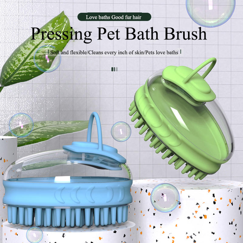 ABS Cat Silicone Hair Cleaning Grooming Tool Shampoo Pet Bathing Brush