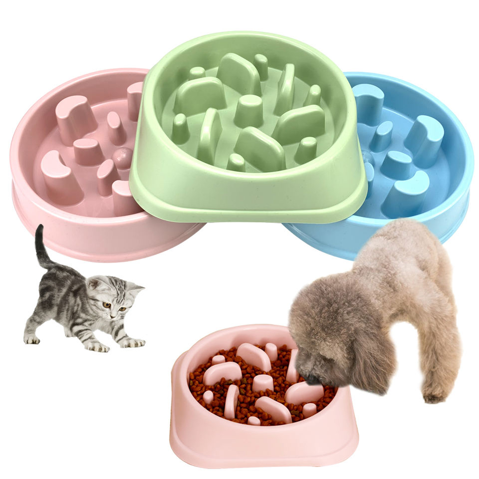 Dog Slow Feeder Bowl Anti-Slip Educational Pet Slow Food