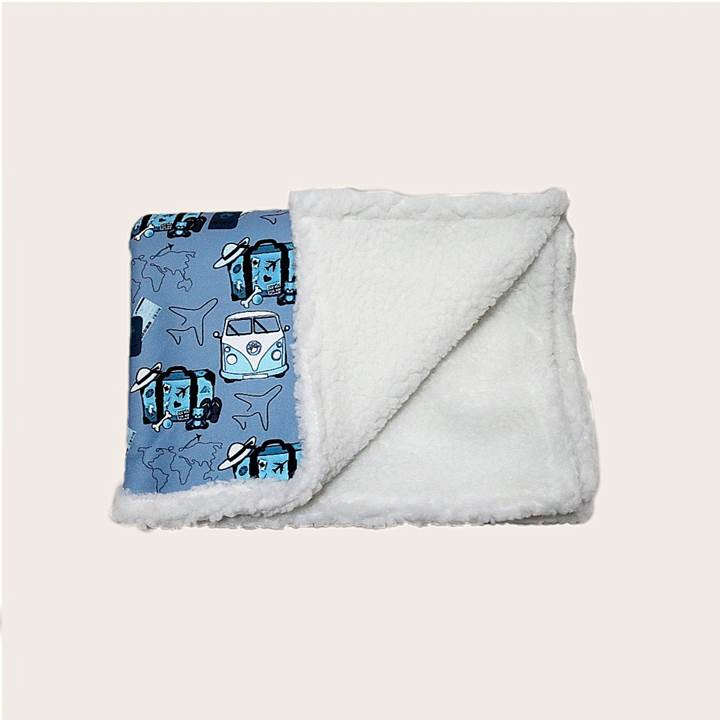 Hanyang Wholesale High Quality Low MOQ Pet Dog Blanket Soft Warm Fuzzy Plush Printing Sherpa Large Dog Blanket