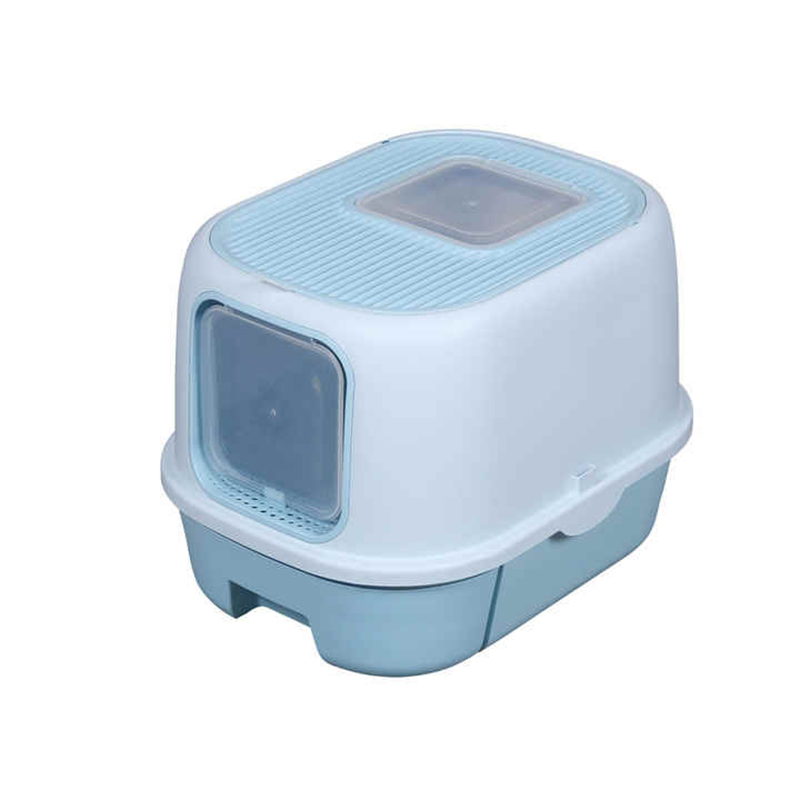 Anti Splashing Plastic White Top Entry Pet Cat Litter Box with Drawer