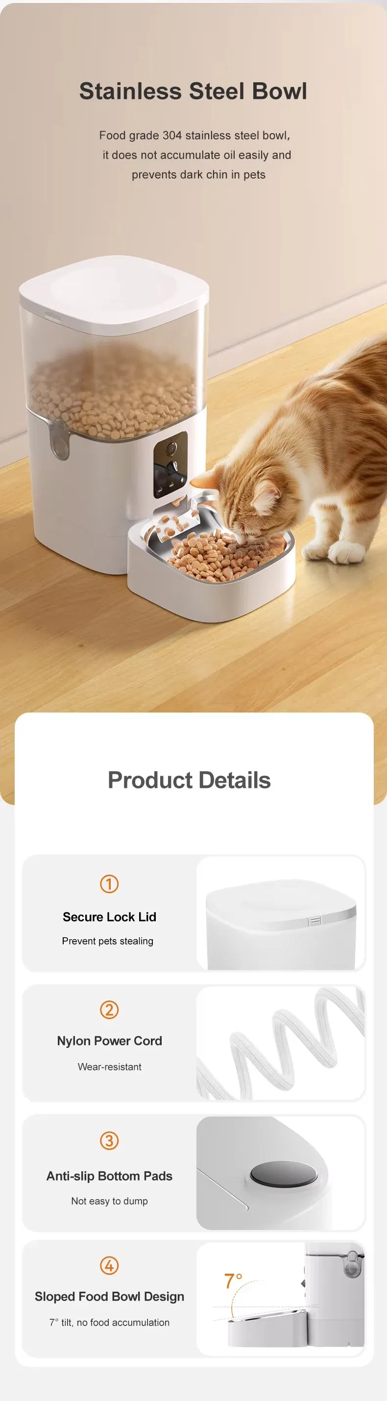 Auto-Pamper Anti-Stuck Food Auto Pet Feeder for Weekend Getaways