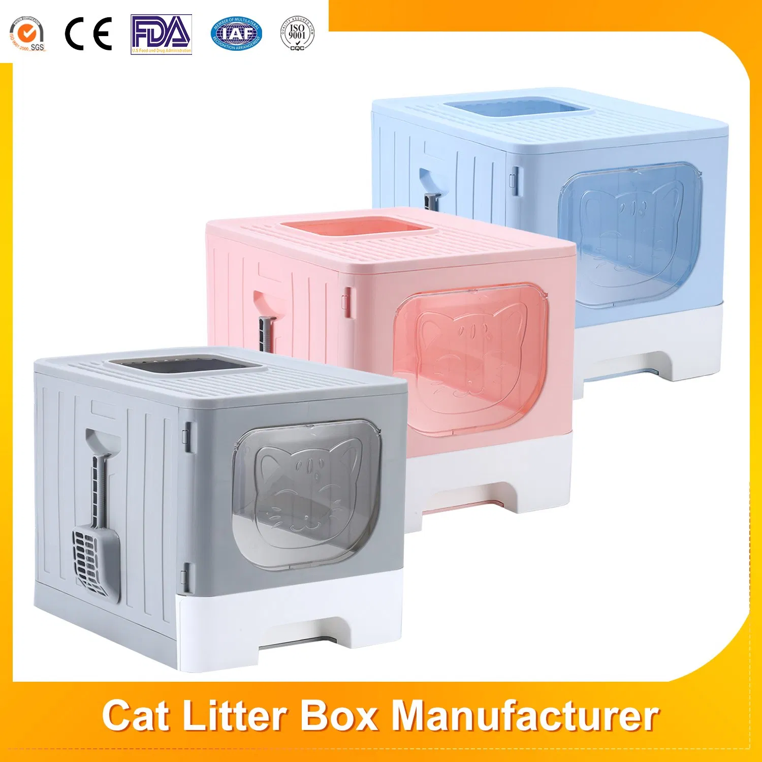 Eco-Friendly Polypropylene Plastic Cat Toilet Sandbox Odorless Large Space Caja De Arena PARA Gatos Pet Best Litter Box for Cats