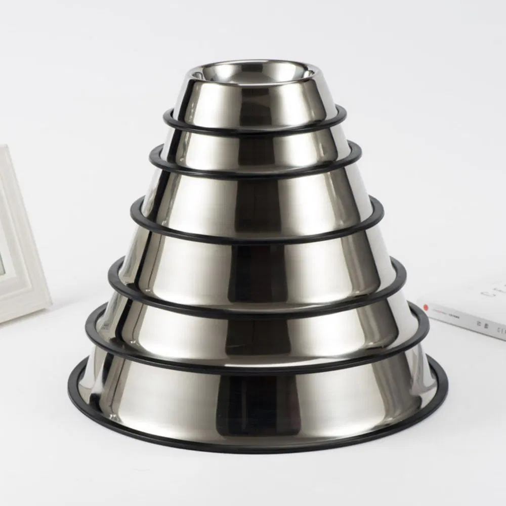 Anti-Skid Stainless Steel Pet Food Water Bowl Dog Feeder Without Logo Printing