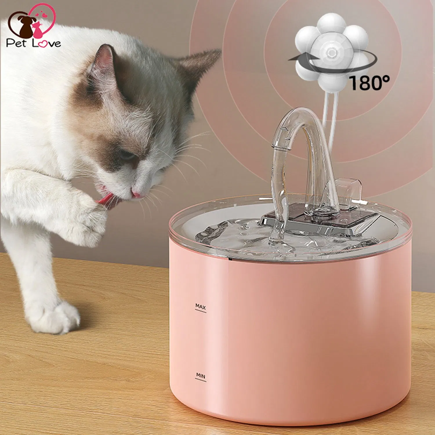 Ceramic Pet Water Fountain with Stainless Steel Lid