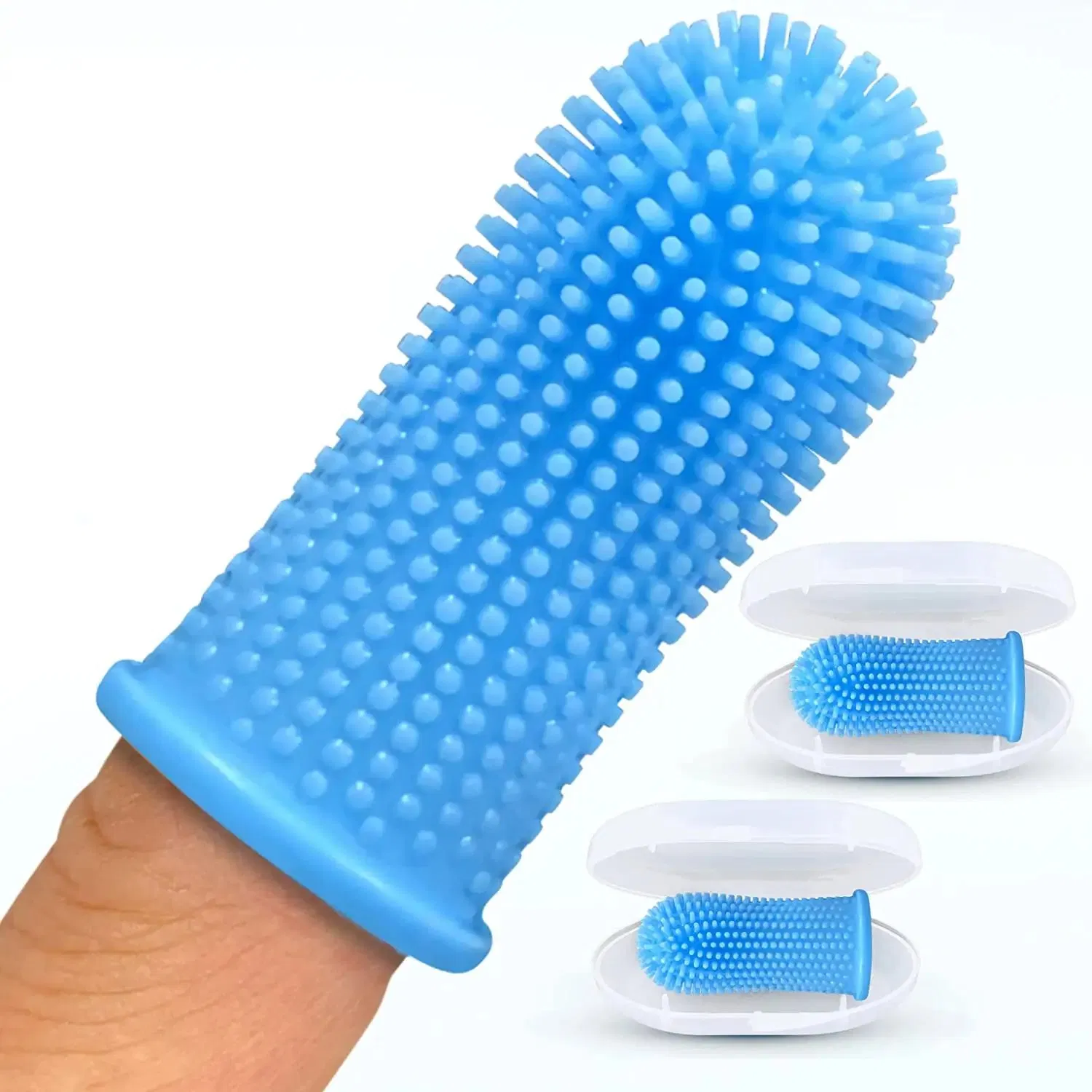 Dog Super Soft Pet Finger Toothbrush Teeth Cleaning Bad Breath Care Nontoxic Silicone Tooth Brush Tool Dog Cat Cleaning Supplies Pet Teeth Oral Cleaning Brush