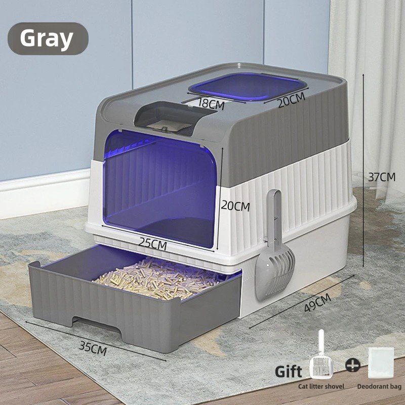 Cat Litter Box Factory II Ultraviolet Drawer Fully Enclosed Sterilization Oversized Cat Litter Box Enclosed Pet Supplies