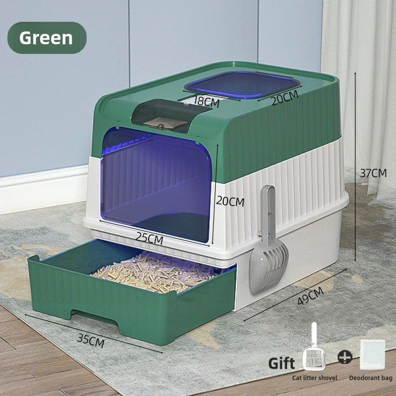 Cat Litter Box Factory II Ultraviolet Drawer Fully Enclosed Sterilization Oversized Cat Litter Box Enclosed Pet Supplies