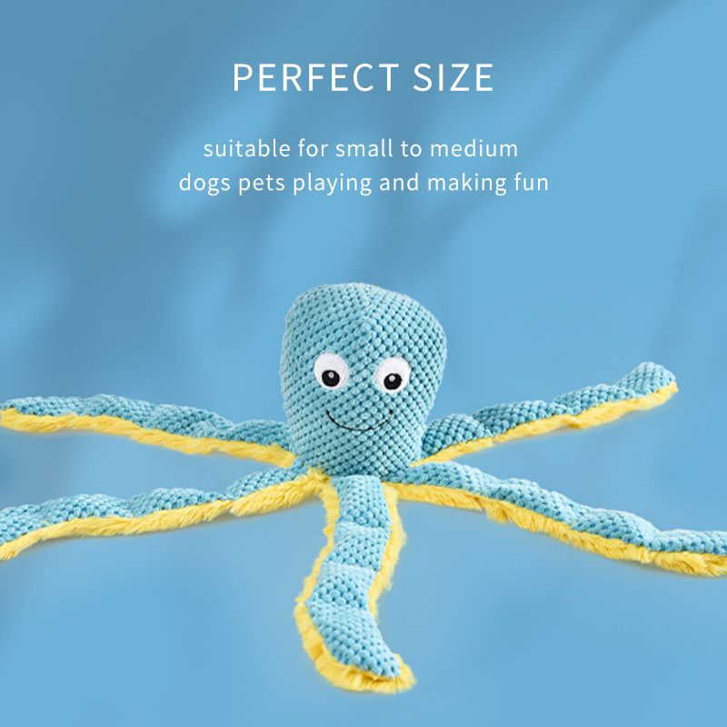 Squeaky Dog Plush Chew Toys Soft Octopus Pet Toy