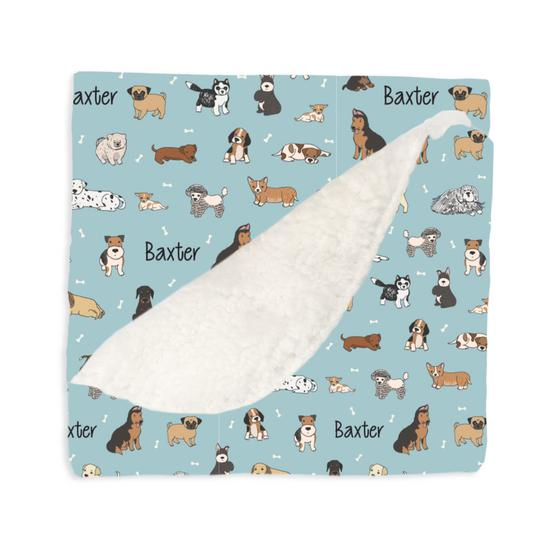 Hanyang Wholesale High Quality Low MOQ Pet Dog Blanket Soft Warm Fuzzy Plush Printing Sherpa Large Dog Blanket