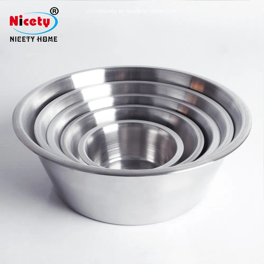 SUS 201 Dog Food Bowl Dish Pet Supplies Drinking Bowl Feeding Plate Stainless Steel Pet Bowl