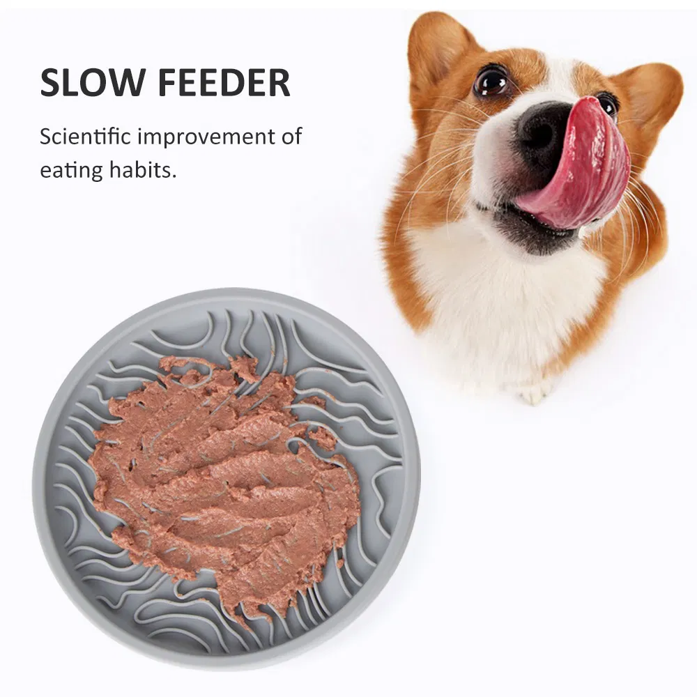 Multi-Functional Anti-Choking Silicone Pet Slow Feeder Bowl Eco-Friendly Design to Slow Down Eating Speed for Cats and Dogs