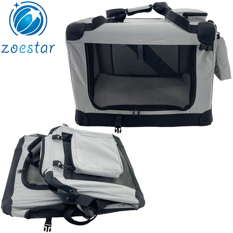 XL Crate Large Collapsible Soft Pets Carrier for Travel with Bottle Slot