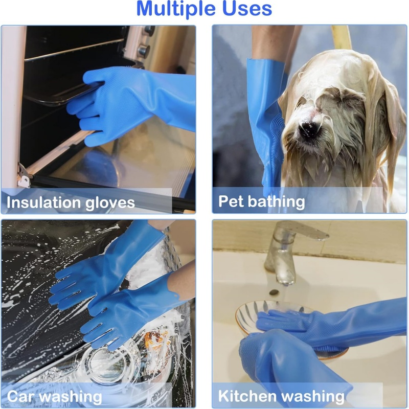 Premium Silicone Pet Grooming Gloves for Cats and Dogs