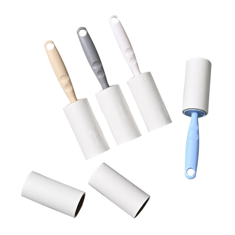 Custom Logo Adhesive 10cm 30 60 90 100 Sheets Spiral Tear Paper Sticky Tape Lint Roller Pet Hair Remover for Clothes Cleaning