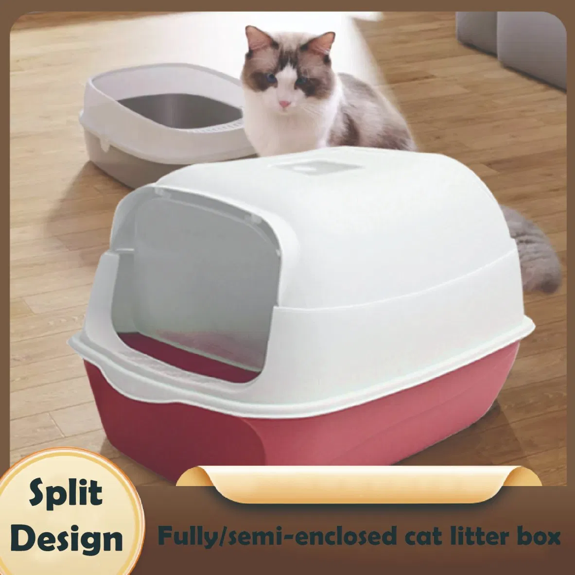 Cat Litter Box Plastic Cats Sandbox Toilet Pet Cleaning Cat Toilet Products