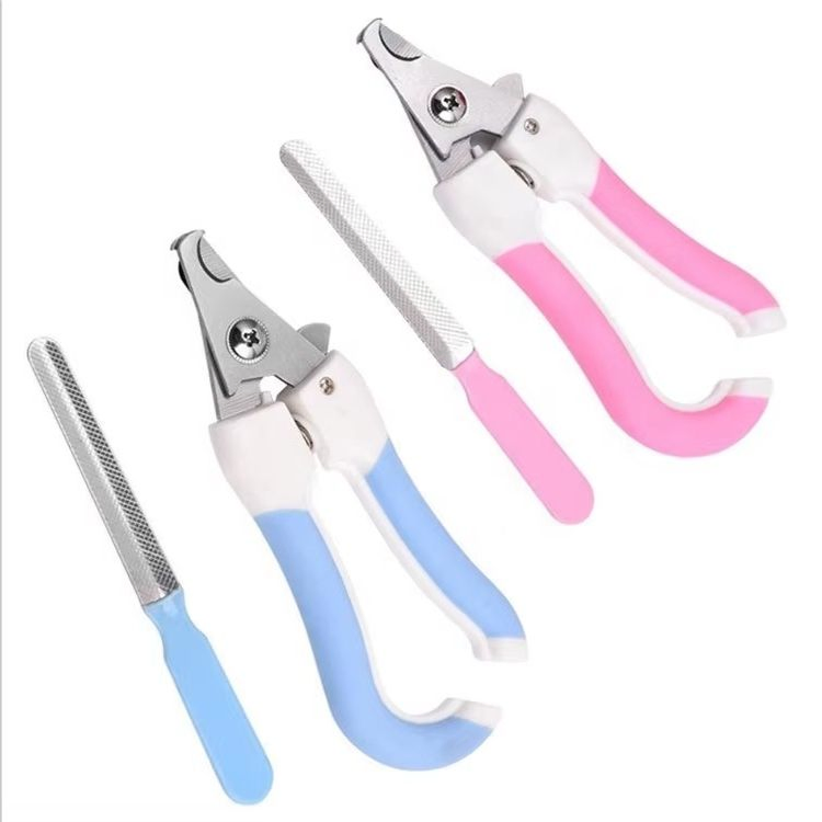 Pet Nail Clippers Wholesale Stainless Steel Pet Dog Cat Nail Clipper with Nail File Pet Grooming Products