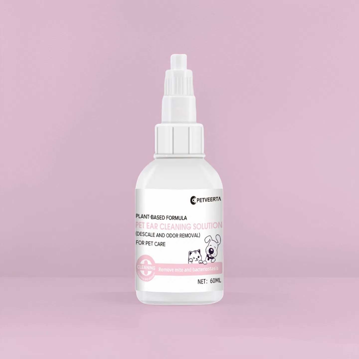 Gentle Natural Alcohol-Free Pet Ear Cleaner for Dogs and Cats