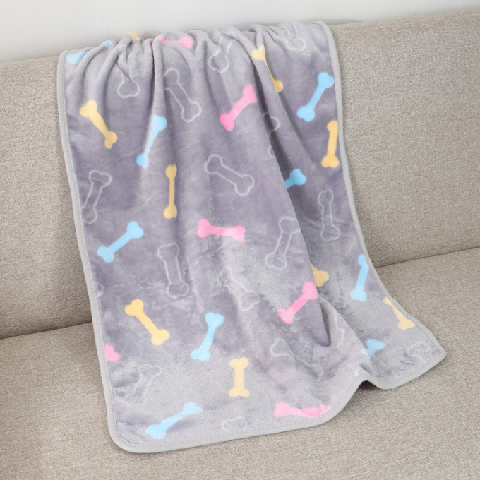 Xinlan Plush Flannel Pet Blanket for Dogs Cats Ultra Soft Coral Fleece Warm Throw Cushion Mat All Year Comfort