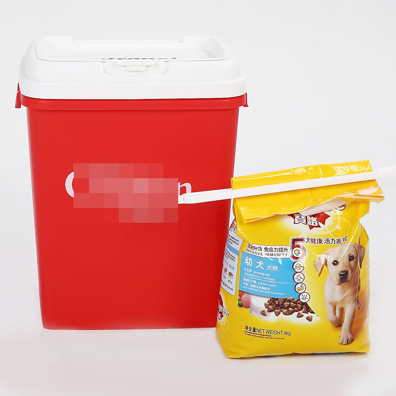 Large Size Reusable Airtight Pet Food Storage Barrel 15kg Customized Label
