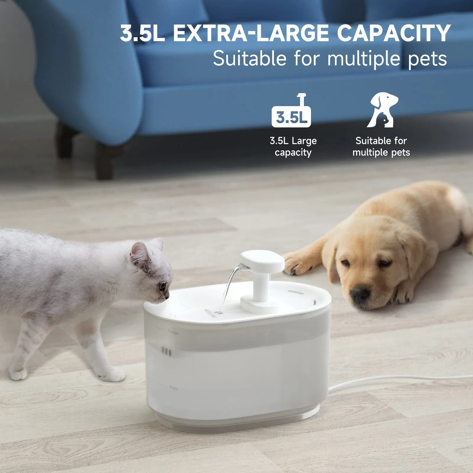 Factory Wholesale Drinking Fountain Pet 1gallon Ultra-Quiet Wireless Cat Water Fountain