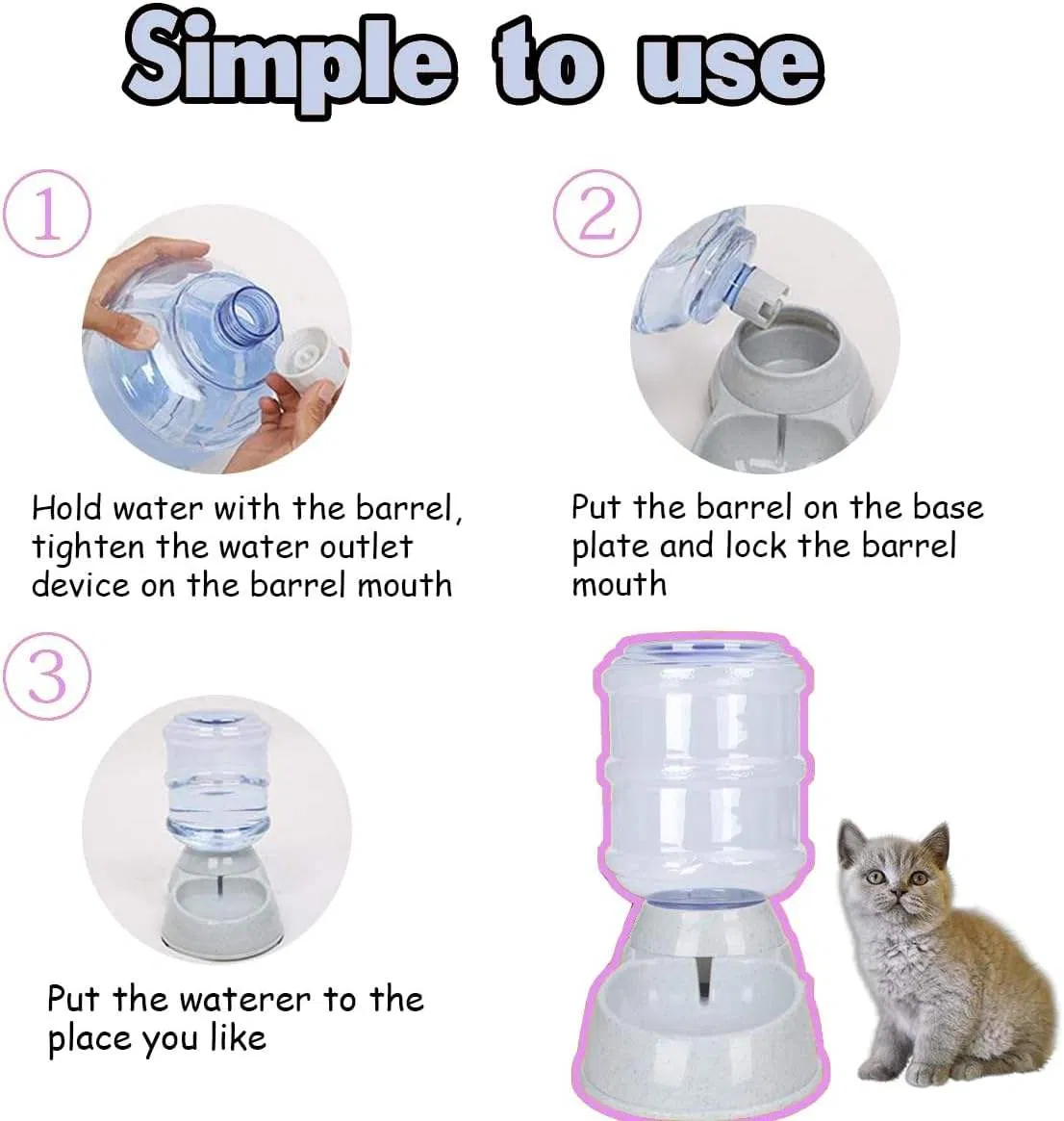 Automatic Pet Feeder and Water Dispenser Gravity Dog Water Food Bowl