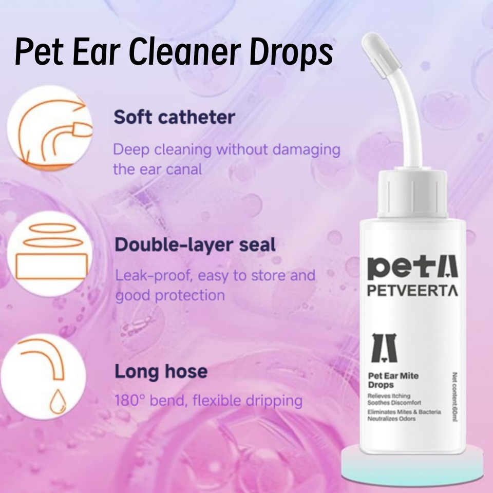 Alcohol Free Gentle Pet Ear Cleaner for Regular Safe Ear Maintenance