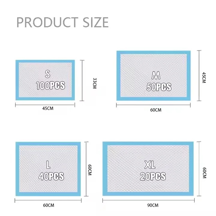 Biodegradable Super Absorbent Pet Training Pads Non-Slip Dog Puppy Diapers Linen Wood Paper Waterproof Dog PEE Pads for Cats Bamboo