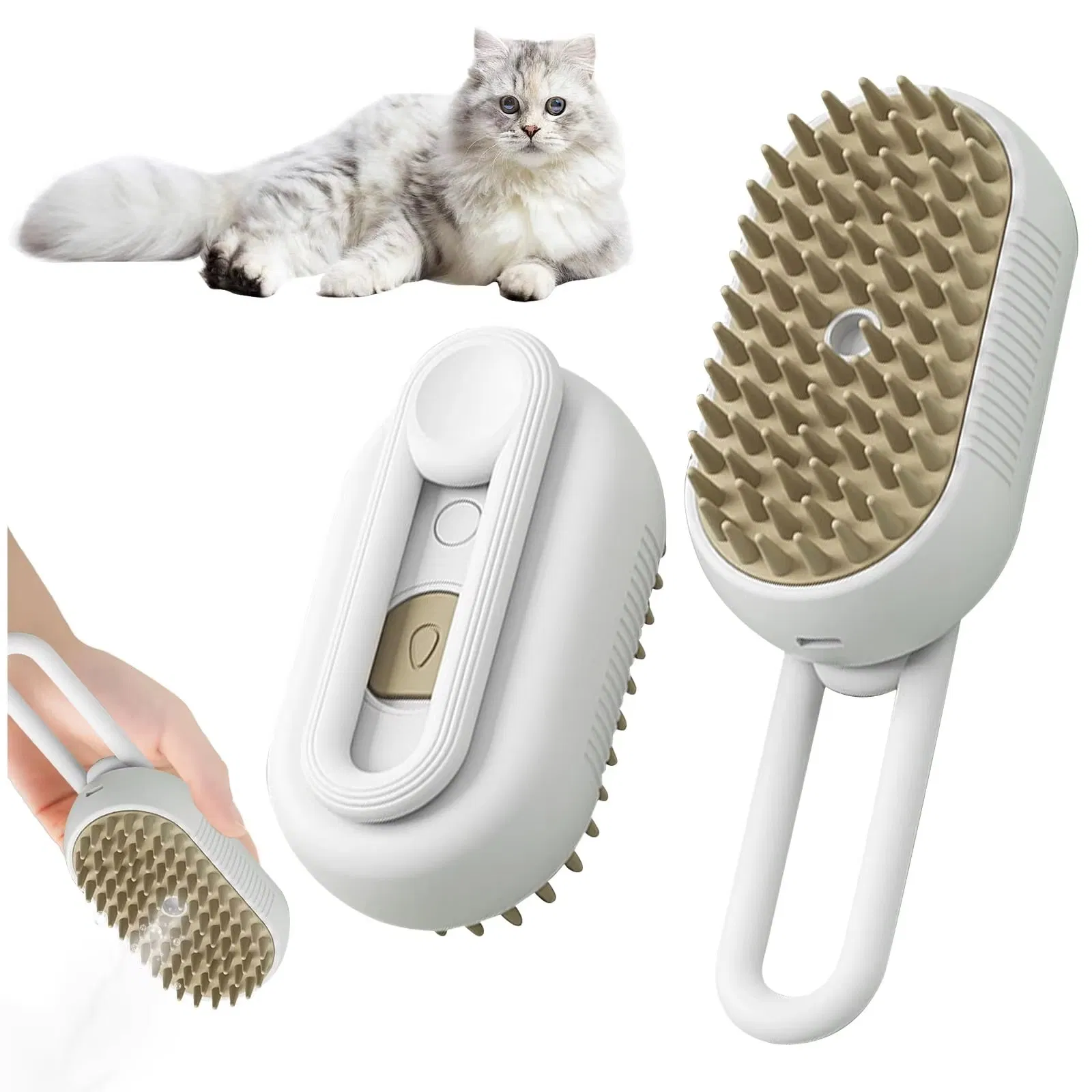 3 in 1 Portable Electric Spray Steam Cat Hair Brush Pet Supplier's Dog and Cat Dematting Tool for Grooming Clean Comb for Cats