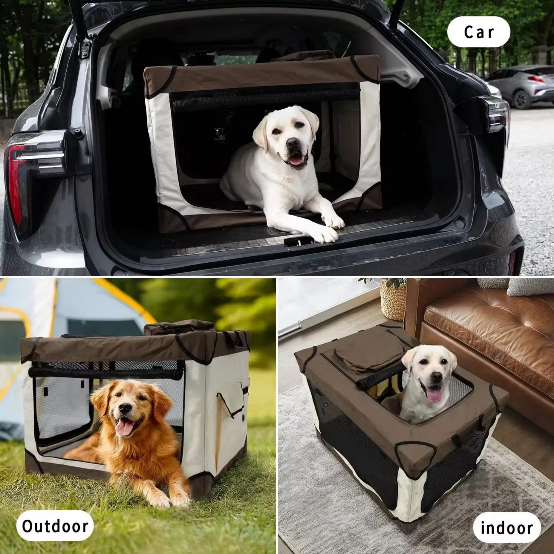 Portable Foldable Pet Travel Crate Handheld Dog &amp; Cat Carrier Versatile Handheld Pet Carrier Indoor &amp; Outdoor Travel Crate