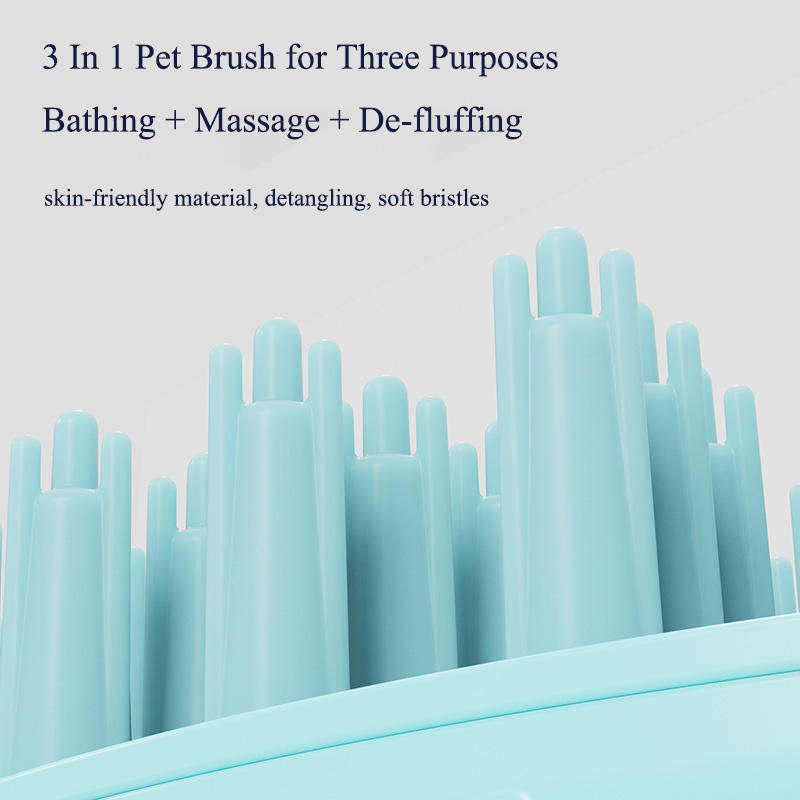 ABS Cat Silicone Hair Cleaning Grooming Tool Shampoo Pet Bathing Brush