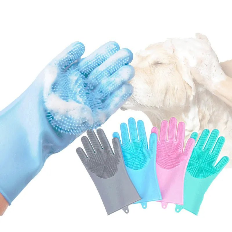 Pet Dog Cat Grooming Cleaning Magic Glove for Pet Dirt Hair Remover Silicone Pet Bath Grooming Glove