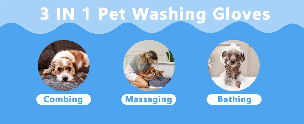 Premium Silicone Pet Grooming Gloves